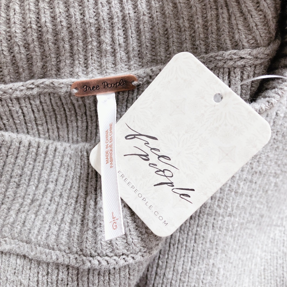 Free People Easy Street Crop Pullover Grey oversized New with tags! - Picture 15 of 16